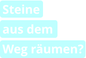 Steine  aus dem Weg räumen?